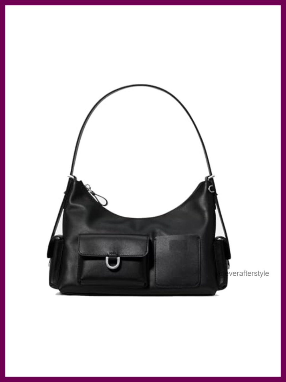 Cargo Slouchy Shoulder Bag PU Utility Tote Multi Pocket